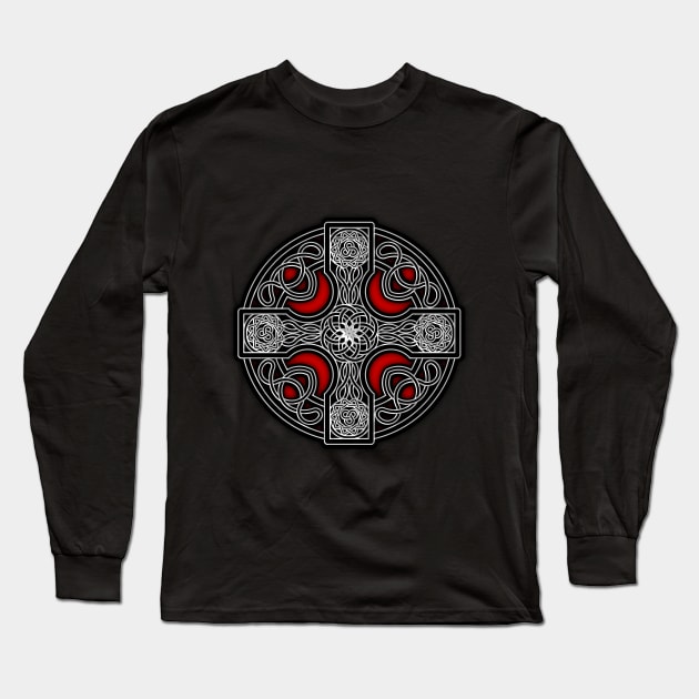 Celtic cross red Long Sleeve T-Shirt by PedroVale